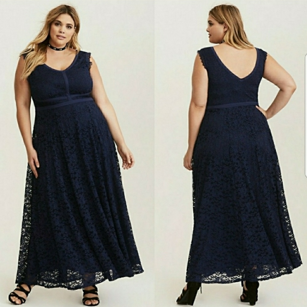 Torrid Womens Sz 0 L 12 Lace Maxi Dress Sleeveless